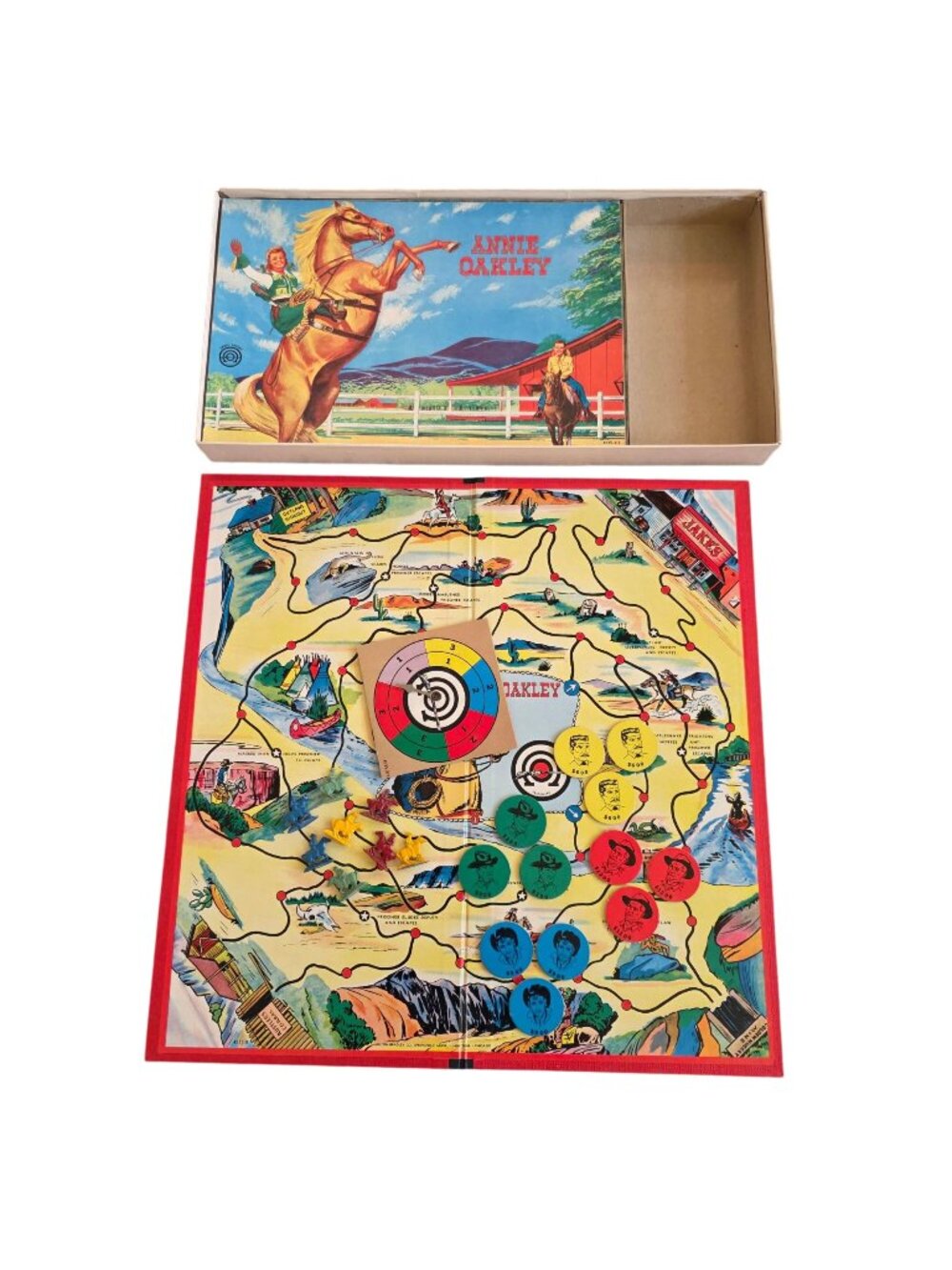 Vintage 1957 Annie Oakley Board Game with Original Box